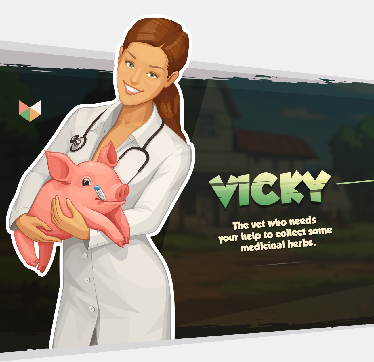 Vet Girl Holding a Piglet